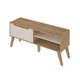Mueble para tv de madera 134x60x40 cm lotus organica blanco/cafe