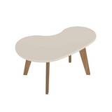 MESA AUXILIAR DE MADERA 91x44.5x55 cm LOTUS ORGANICA BLANCO/CAFE