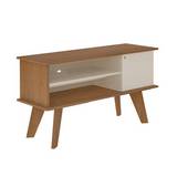 Mueble para tv de madera 120x65x40 cm frank cerezo cafe/blanco