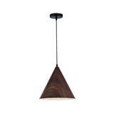 Lampara colgante madera oscura 1 luz e27