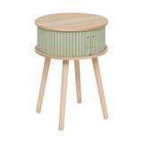 Mesa de noche de madera 40x54 cm nysos beige/verde