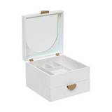 Joyero decorativo de madera 20x19.5x13.5 cm blanco