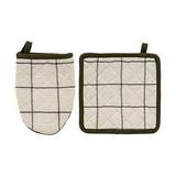 Guante con agarradero para cocina de algodon 20 cm negro