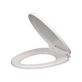 Asiento para inodoro elongado plastico cierre lento blanco