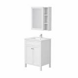 Gabinete pvc con lavamanos y espejo 2p madera blanca 60x46x87 cm