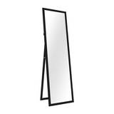 Espejo decorativo para piso de madera 40x152 cm negro