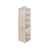 Organizador colgante de tela 127x30 cm 6 niveles beige
