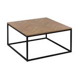 Mesa de centro de acero/madera 80x80x40.5 cm chevrons negro