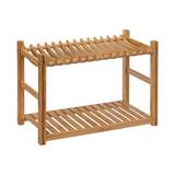 Escurridor para platos de bambu 53x24.7x33 cm 2 niveles