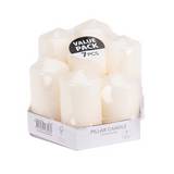 Candela navideña decorativa pilar blanca 7 piezas