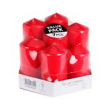 Candela navideña decorativa pilar roja 7 piezas