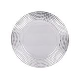 Porta plato navideño 33 cm con borde plateado surtido