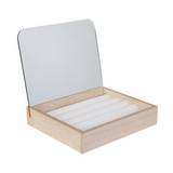 Joyero para anillos de madera/poliester 16x14 cm beige