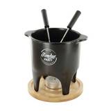 Fondue de vela con base de bambu 13 cm 4 piezas