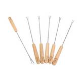 Pinchos para fondue de acero inoxidable/madera 23 cm 6 piezas