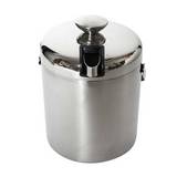 Hielera para bar metalica con tapadera 1.3 l plateada