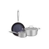 Set de ollas de acero inox 3 piezas