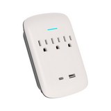 Toma multiple con supresor 3 salidas usb-a + usb-c blanco
