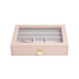 Joyero decorativo de cuero sintetico y tercipelo 18x25 cm rosado