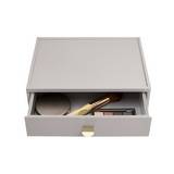 Organizador de maquillaje de cuero sintetico 25x6.8x18 cm taupe