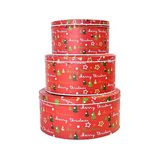 Deposito navideño de hierro 13.6x7.3/16.8x8.3/19.7x9 cm rojo 3 piezas