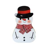 Deposito navideño de hojalata 14.8x11.2 cm hombre de nieve