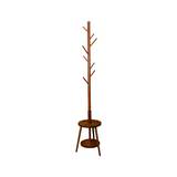 Perchero de madera 35x32x178 cm marron