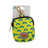 Dispensador de bolsa para desechos de mascota 10x8 cm amarillo con kiwi