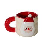 Taza navideña de ceramica 9x8 cm santa rojo/blanco