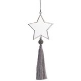 Ornamento navideño de estrella plateada con espejo 30 cm