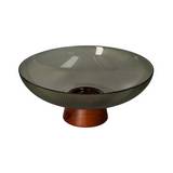 Frutero de vidrio 26x11 cm gris