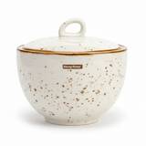 Azucarera de porcelana 260 ml borde dorado