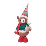 Oso navideño de 53.34 cm rojo con verde