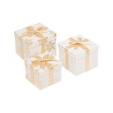 Caja para regalo navideña blanco/dorado 3 tamaños wwxmas 3 piezas