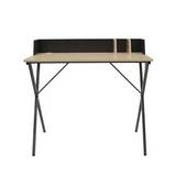 Escritorio de metal/mdf 90 x 50 x 84 cm negro/beige