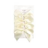 Chonga navideña 12 x 10 cm color crema satín - set de 4 unidades