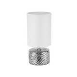 Lampara de mesa cromada ceramica 1 x e27