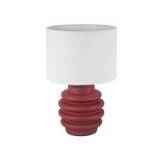 Lampara de mesa roja ceramica 1 x e27