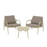 Mueble para exterior de acero 75x66x68 cm crema/beige 3 piezas