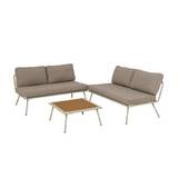 Mueble para exterior de acero 126x76x64.5 cm crema 3 piezas