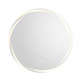 Espejo con luz led amarilla ovalado sin marco 60x60