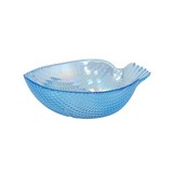 Bowl para servir pez de cristal azul transparente 20x17x5 cm
