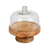 Base para pastel de madera con tapa de cristal 19x17 cm
