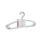 Gancho plastico para ropa infantil 28.5x13.5 cm gris 6 piezas