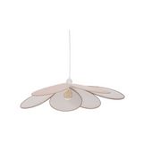 Lampara colgante de acero/poliester petalos de rosa 72x118 cm rosado