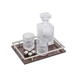 Botella para licor con vasos, hielo y bandeja jules 5 piezas