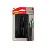Gancho plastico triple negro mate