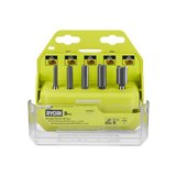 Brocas tipo router 1/4 - 5/8 pulg (6.35 - 15.87 mm) 5 piezas