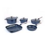 Bateria de cocina aluminio fundido lisboa azul marino de 8 piezas
