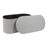 Taburete decorativo con baúl gris